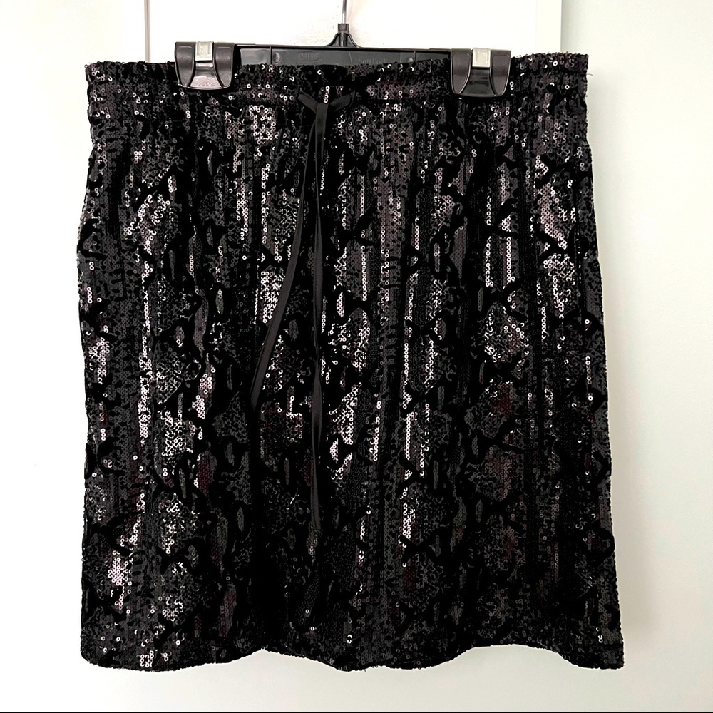 Joes Fresh Sequin Drawstring Mini Skirt- Size S